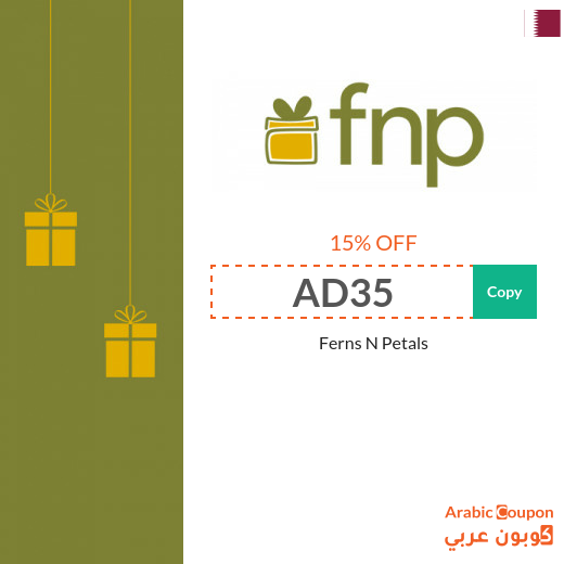 Ferns N Petals coupon code applied on all gifts in Qatar