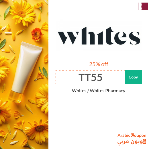 25% Whites code "TT55" on all beauty & personal care products